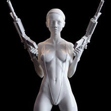 femelle guerrier impression prêt 3d modèle 3d print model - Mito3D