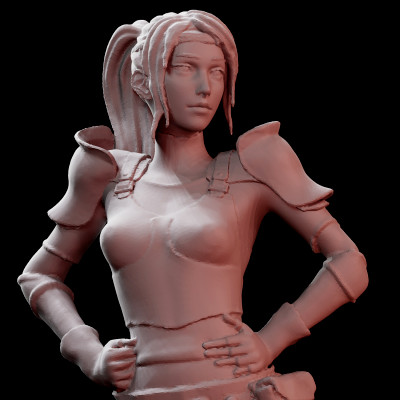 fantasia 7 Jessie Rasberry estátua refazer blueazureart 3D print model - Mito3D