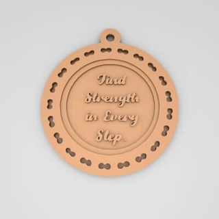 find strength every step quote round keychain - 3d print model pk3dstore 3d print model - Mito3D