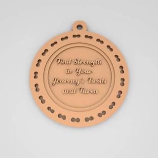 find strength journey quote round keychain - 3d print model pk3dstore 3d print model - Mito3D