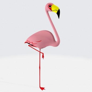 flamenco pájaro animal 3d impresión modelo amanecer herido 3d print model - Mito3D