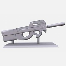 fn p90 suppressed statuette print ready 3d model project 1990 personal defense weaponsuppressor fittedhighly detailed perfect desk ornament test quality your printing hardware 3d print model - Mito3D