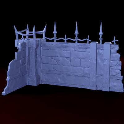 forsaken kingdom - outpost walls 3d print model deathscythe124 3D print model - Mito3D