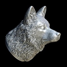fox head print ready 3d model element jewelry craftsize 26 25 15 mmonly trianglesno bump no displacepure geometry onlythe file printing 3d print model - Mito3D