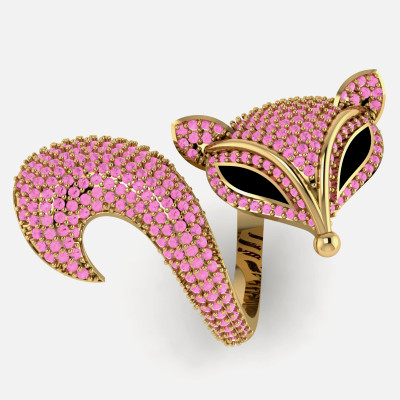 fox ring jewelry 3D print model - Mito3D