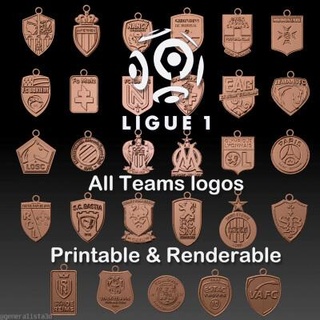 Frankreich ligue 1 Teams Logos druckbar 3d drucken Modell Danyelon 3d print model - Mito3D