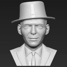 frank sinatra bust print ready 3d model here printing current size 10 cm height but you free scale it zip file contains obj stl created zbrushif have any questions please don't hesitate contact me respond asap encourage check my other celebrity models 3d print model - Mito3D