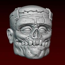 Frankenstein cabeça impressão pronto 3d modelo alexkovalev 3d print model - Mito3D