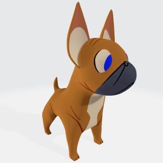 Fransızca bulldog hayvan 3d Yazdır model şafak yarası 3d print model - Mito3D
