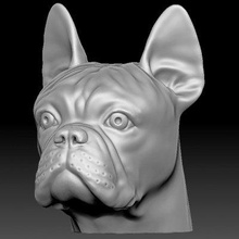 french bulldog head - print ready 3d model printedreality 3d print model - Mito3D