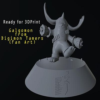 galgomon Digimon domadores ventilador arte 3d impressão modelo nyrath12 3d print model - Mito3D