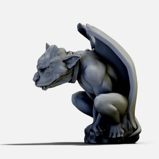 Wasserspeier Skulptur 3d drucken Modell unangenehm 3d print model - Mito3D