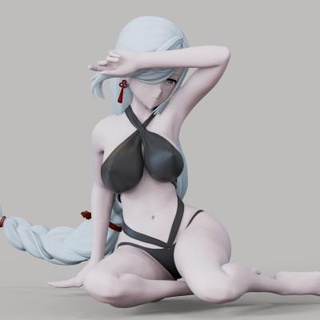 genshin shenhe bikini gratis impresión Listo 3d modelo jonvi 3d print model - Mito3D