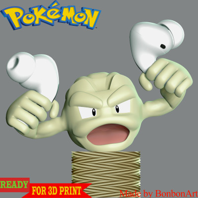 geodud pokemon airpod soporte bon Arte 3D print model - Mito3D