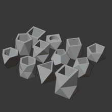 geometrik şekilli vazo mum Kulp destek dolma kalem Ayarlamak Yazdır hazır 3d model 3d print model - Mito3D