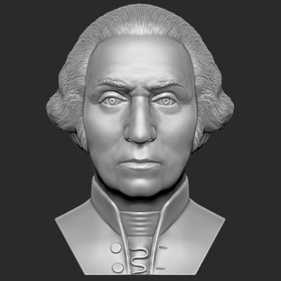 george washington bust - print ready 3d model printedreality 3D print model - Mito3D