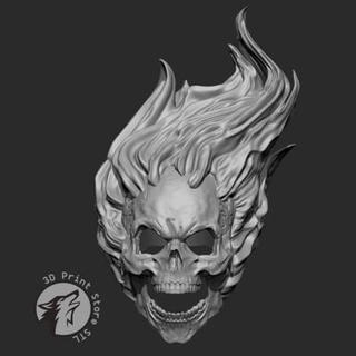 ghost rider mask marvel comics - fan art 3dprintstorestl 3d print model - Mito3D