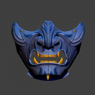 ghost tsushima - mask patterned 3d print model blackstar90 3d print model - Mito3D