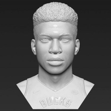giannis antetokounmpo bust print ready 3d model here milwaukee bucks printing current size 5 cm height but you free scale it zip file contains obj stl created zbrushif have any questions please don't hesitate contact me respond asap encourage check my other celebrity models 3d print model - Mito3D