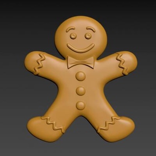 gingerbread man - 3d print model 3drelief 3d print model - Mito3D