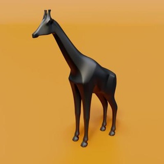 jirafa negro figurilla mg53 3d print model - Mito3D