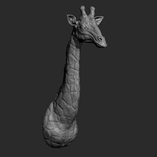 giraffe head bust - 3d print model guninnik81 3d print model - Mito3D