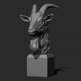 goat head bust guninnik81 3d print model - Mito3D