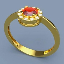 gold ring gemstone 3d print model ready 3d print model - Mito3D