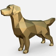 d'or retriever chien libre impression prêt 3d modèle lowpoly 3d print model - Mito3D