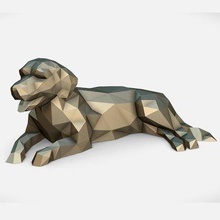 altın av köpeği şekil Yazdır hazır 3d model düşük poli 3d print model - Mito3D