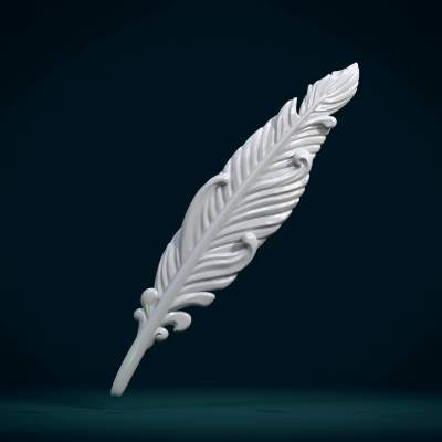 good feather print ready 3d model feathermeasure units millimeters 37 cm lengthmesh manifold no holes inverted faces bad contiguous edgesthe consists 141524 triangular facesavailable formats blend fbx stl obj 3D print model - Mito3D