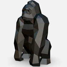 gorila figura impresión Listo 3d modelo lowpoly 3d print model - Mito3D