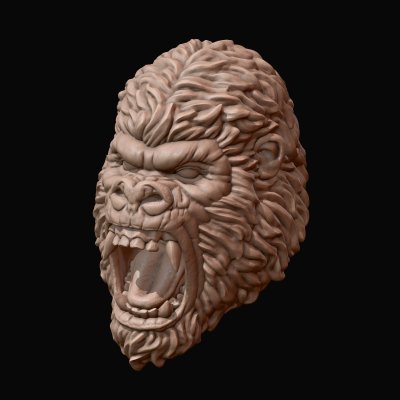 Gorilla Kopf drucken bereit 3d Modell alexkovalev 3D print model - Mito3D