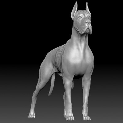 great dane dog - print ready 3d model printedreality 3D print model - Mito3D