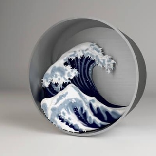 great wave kanagawa - 3d print model waelmoussa 3d print model - Mito3D