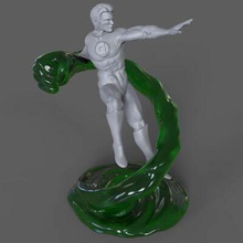 green lantern print ready 3d model modelgreen uploaded different files including separate punch body easy printing 3d print model - Mito3D