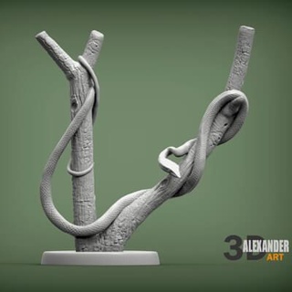 vert vigne serpent 3d impression modèle alexander3dart 3d print model - Mito3D