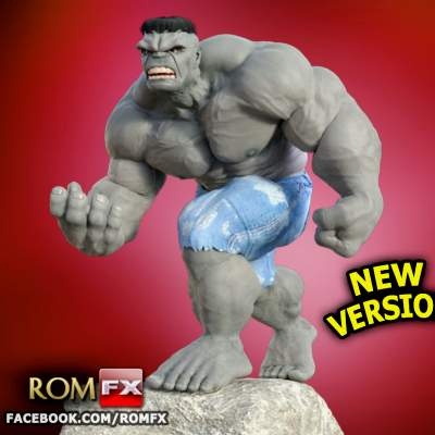 cinzento hulk figura atualizada 3d impressão modelo by romfx 3d print model - Mito3D