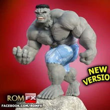 grey hulk figure updated print ready 3d model new version - now head separated body inspired comic books available gray fantastic you have your collection bruce banner personality other alternative more wild incredible green hulkbody parts easy printing digitally painted image reference only obj stl files compatible any slicer program 3d print model - Mito3D