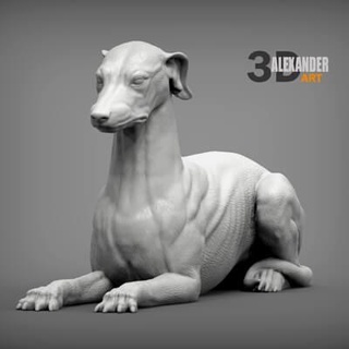 greyhound lies 3d print model alexander3dart 3d print model - Mito3D