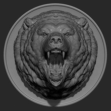 grizzly bear grin roar - print ready 3d model guninnik81 3d print model - Mito3D