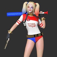 harley quinn - birds prey print ready 3d model dr harleen frances quinzel fictional character appearing media published dc comics created paul dini bruce timm first appeared batman animated series september 1992 she later comics' comic books character's book appearance adventures 12 1993 when you buy own obj stl format printing- ztl those want edit zbrush software version 10 printing not newbiesthank viewing my 3d print model - Mito3D
