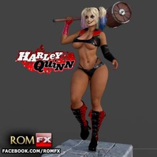 harley quinn sexy figure print ready 3d model whose original name harleen frances quinzel crazy helper girlfriend joker arch enemies hero batman movies anime series however now you can have charming version harlequin best without around disrupt splited body parts easy printing stl obj compatible any slicer program image painted reference only 3d print model - Mito3D