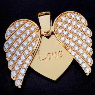 heart pendant wings diamonds tahmaz 3d print model - Mito3D