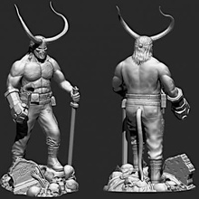 hellboy print ready 3d model stl file optimized fdm-fff dlp-sla-sls printinghellboy 3d model figurine miniature assembly figuremore than 200 hours modelingtwo versions long short hornshowever dimensions can changed each slicerin total hellboy composed 4 178 mil pointsall files have been decimated polygons but without losing details makes light files suitable each computer1 8 fdm-fff 1 14 dlp-sla-slsdimensions approximately fdm-fff z 31cm x 125cm y 15cm z 118inch x 49inch y 59inchdimensions approximately dlp-sla-sls z 13cm x 69cm y 71cm z 51inch x 27inch y 28inchall files already place optimal printing hellboy 3d model designed get clean print result without considering printing material consumption however you free rotate scale every part model most convenient way youeach file has been checked repaired netfabbthe parts model already positioned 3d printingcompatible every slicer- simplify3d care slic3r etc all parts model have been cut so printed vertically higher quality printinghellboyhellboy name given professor trevor bruttenholm demon anung rama summoned earth december 23 1944 evil russian sorcerer rasputin behalf ahnenerbe division ss intention changing fortunes war known ragnarok project entity however taken away nazis allies still puppy raised bruttenholm son us army base new mexicobecome adult hellboy becomes best detective bureau paranormal research defense which he has companions allies young pyrocinetal elizabeth liz sherman amphibious humanoid abraham abe sapien johann kraus mechanical android german manipulates controls metals his smoke ben daimio agent transformation into werewolf jaguar alice monaghan girl kept some magical abilities roger little man superhuman strength found castle romaniahellboy very tall 2 meters huge has red skin long tail two large horns periodically shortens his right forearm huge made very hard unknown material place feet has goat legs beard hair blackhellboy's right arm seems indestructible represents his demonic heritage has superhuman strength remarkable strength regenerating factor does not make totally invulnerable ages much more slowly than humans he has great investigative skills expert using both white firearms wikipedia recommended settings printingeach part cut printed vertically have better quality print so upper parts recommended print 4-5 skirtqualitylayer height 01mm initial layer thickness 03mmbottom top pattern linesskin perimeter line count 0horizontal expansion 004mm entering 004mm index 3d printer perceives model monolith ie having no hidden layers  layer height 01mm recommended better quality printed model however printing time doubleas stl file provider our goal ensure files error-free printable most accurate way why we only test print most difficult segments model s partsspeed setups infill speed 30mm souter shell speed 30mm sinner shell speed 20mm stop bottom speed 20mm ssupport speed 50mm stravel speed 150mm sskirt speed 30mm samount slower layers 4infill infill pattern gridline distance 15mminfill overlap 20 infill layers 0support enable support checkplacement everywhereoverhang angle 30 deg
