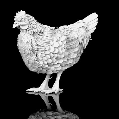 hen sculpture - print ready 3d model explorer 3D print model - Mito3D
