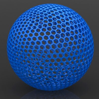 hexagonal sphere v2 - 3d print model ege zengin 3D print model - Mito3D