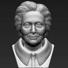 hillary clinton bust print ready 3d model here printing current size 5 cm height but you free scale it zip file contains obj stl created zbrush 3d print model - Mito3D