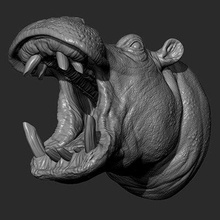 hippopotame tête impression prêt 3d modèle guninnik81 3d print model - Mito3D