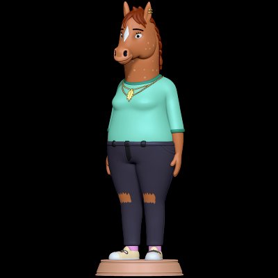 trémière bojack cavalier impression prêt 3d modèle jouets idiots 3D print model - Mito3D